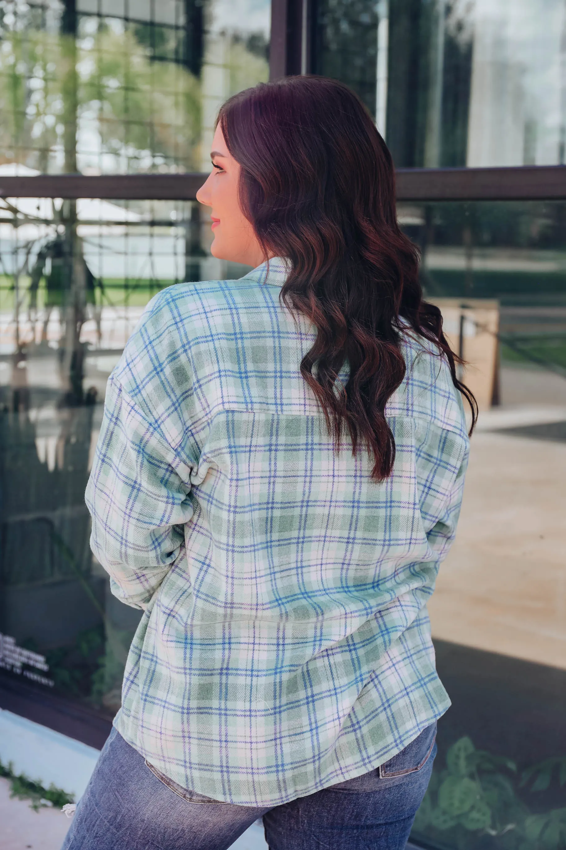 Ollie Oversized Plaid Flannel - Green