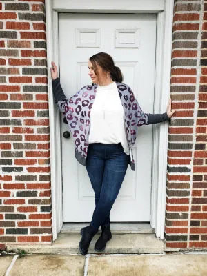 Ombre Leopard Cardigan: Grey Mix