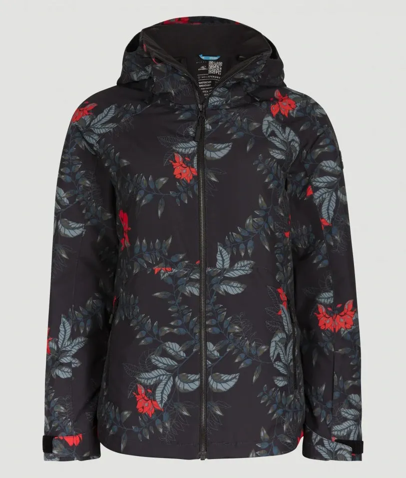 ONeill Adelite Womens Jacket Black Print / Green