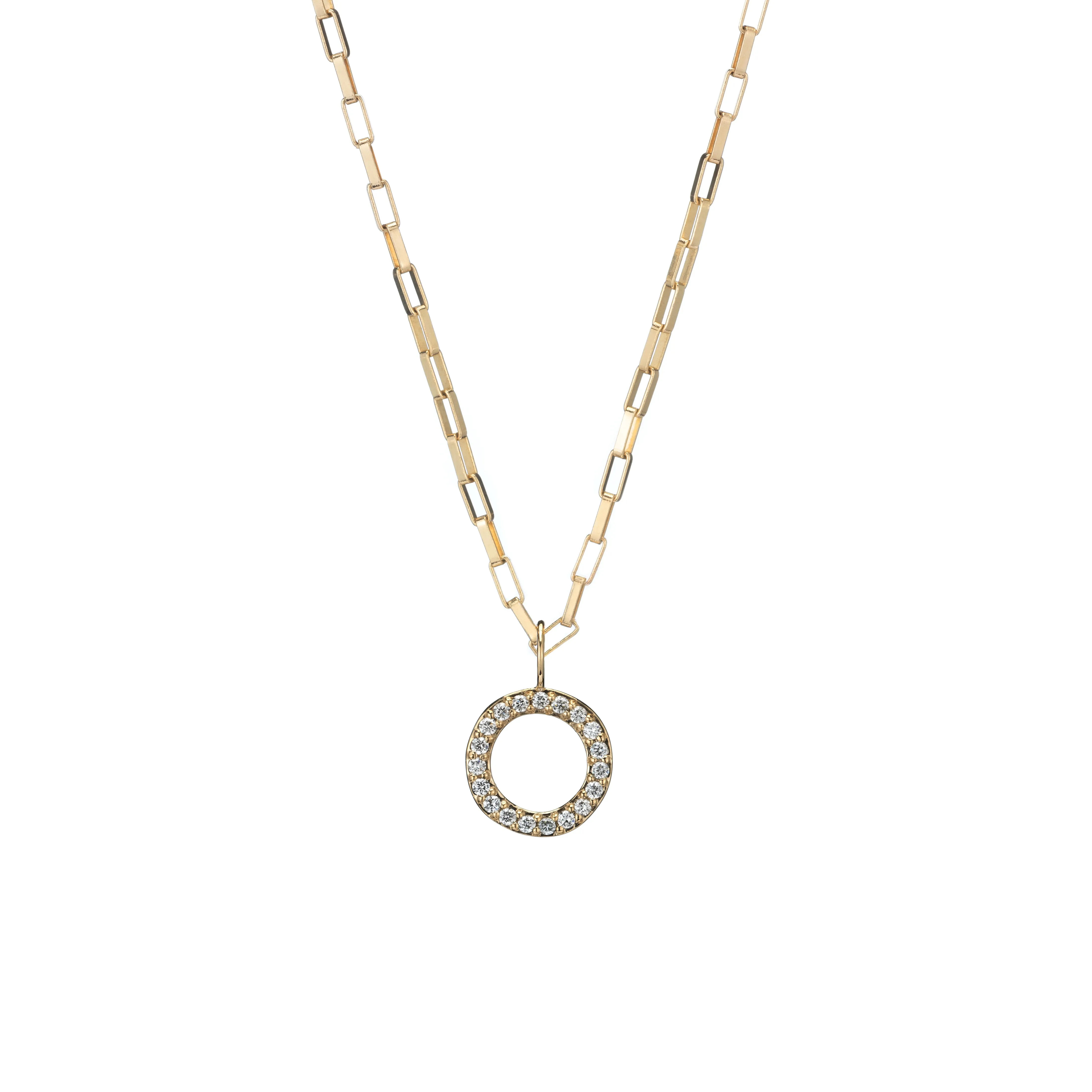Open Diamond Charms Necklace Set