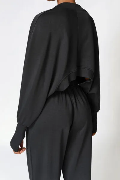 Open Front Long Sleeve Cropped Active Outerwear