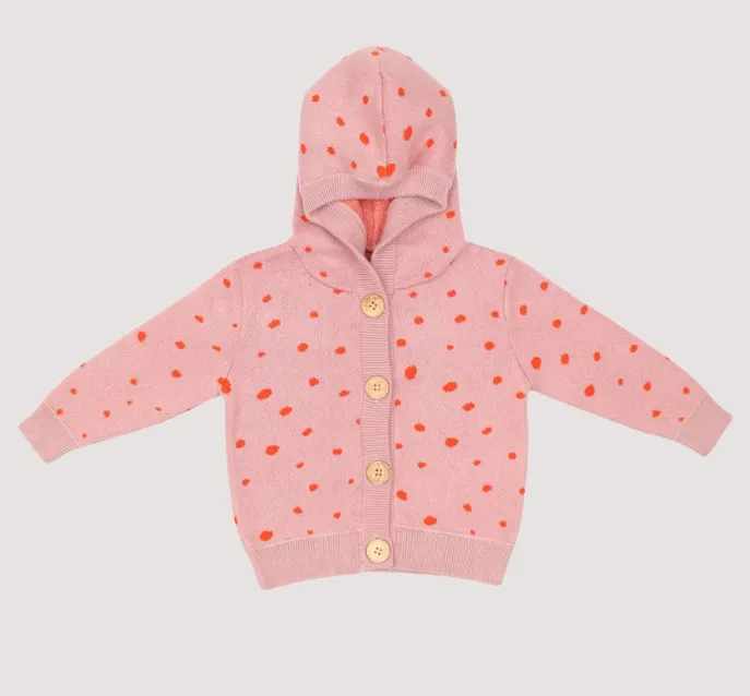 Organic Knitted Cardigan Polka Dot