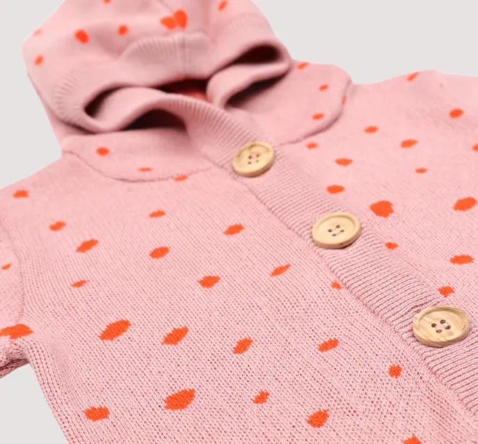 Organic Knitted Cardigan Polka Dot