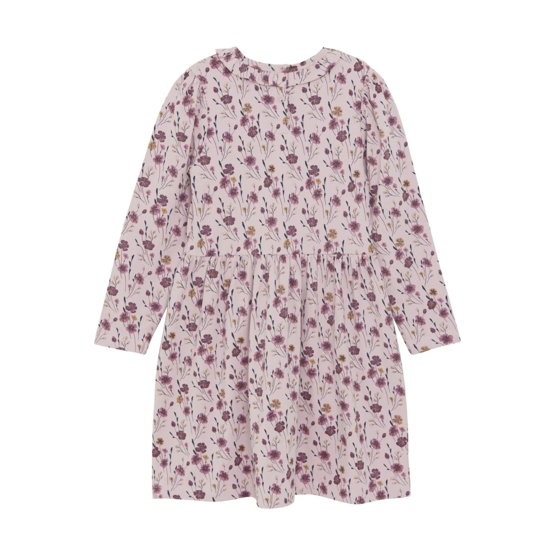 Organic Long Sleeve AOP Purple Dress