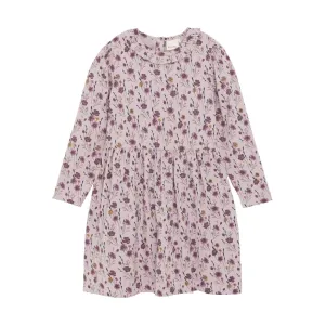 Organic Long Sleeve AOP Purple Dress