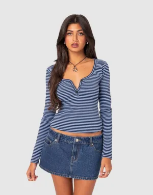 Oriana | Long Sleeve Stripes Top
