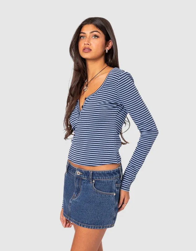 Oriana | Long Sleeve Stripes Top