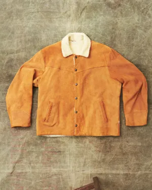 Original Vintage Levi's Shorthorn Big E Suede Leather Sherpa Jacket Size L-XL