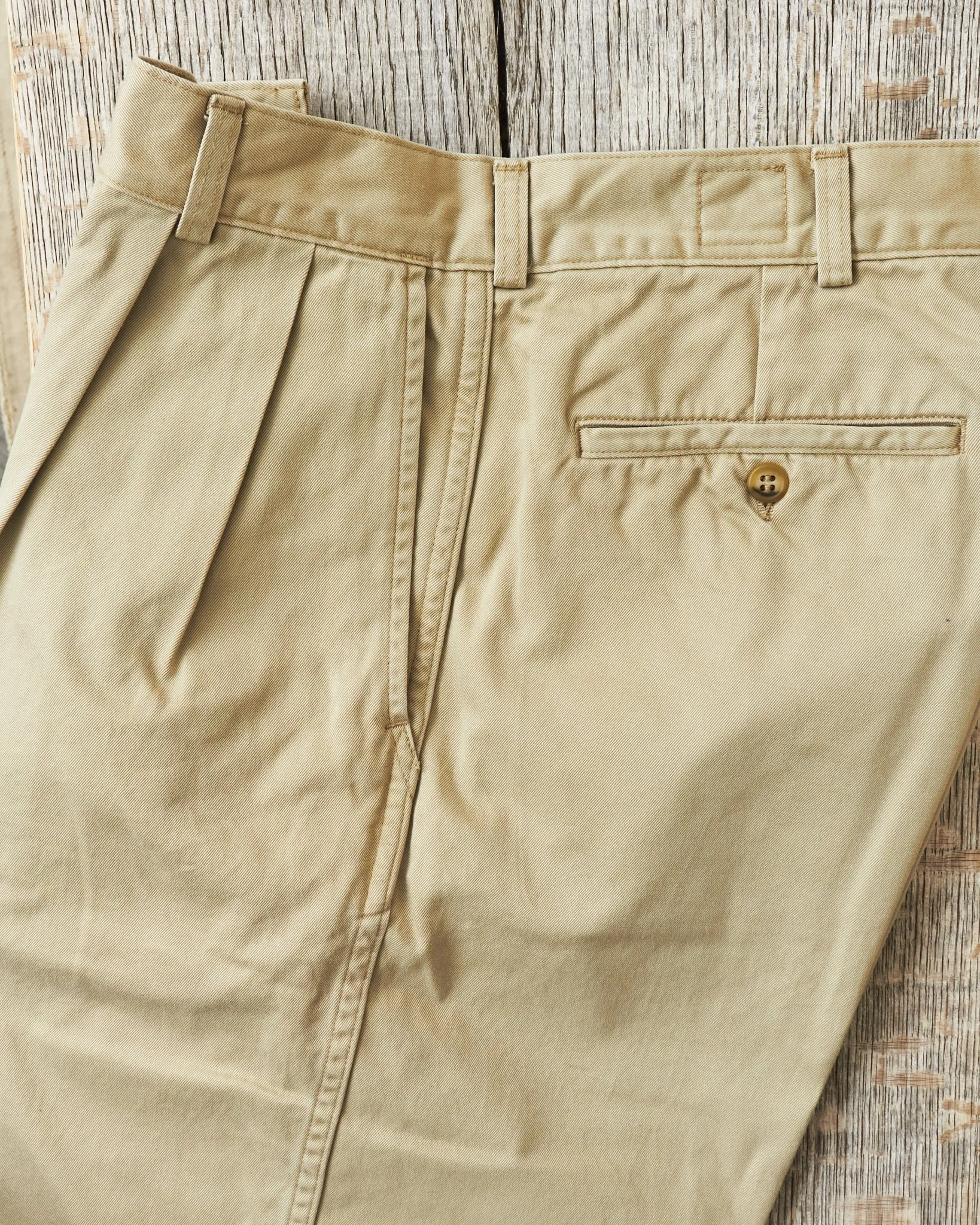 OrSlow 5021 Two Tuck Wide Trousers Khaki