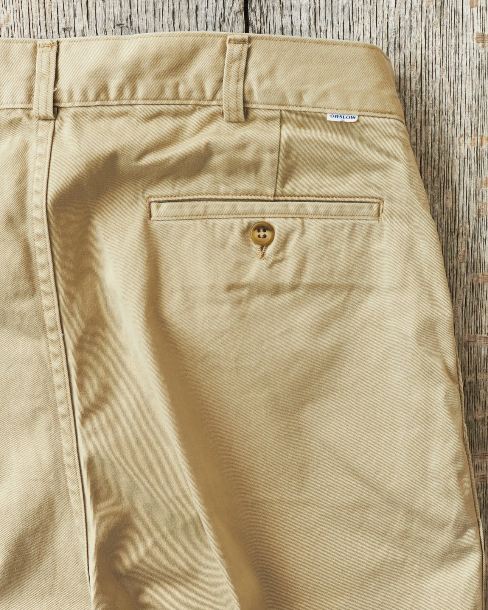 OrSlow 5021 Two Tuck Wide Trousers Khaki