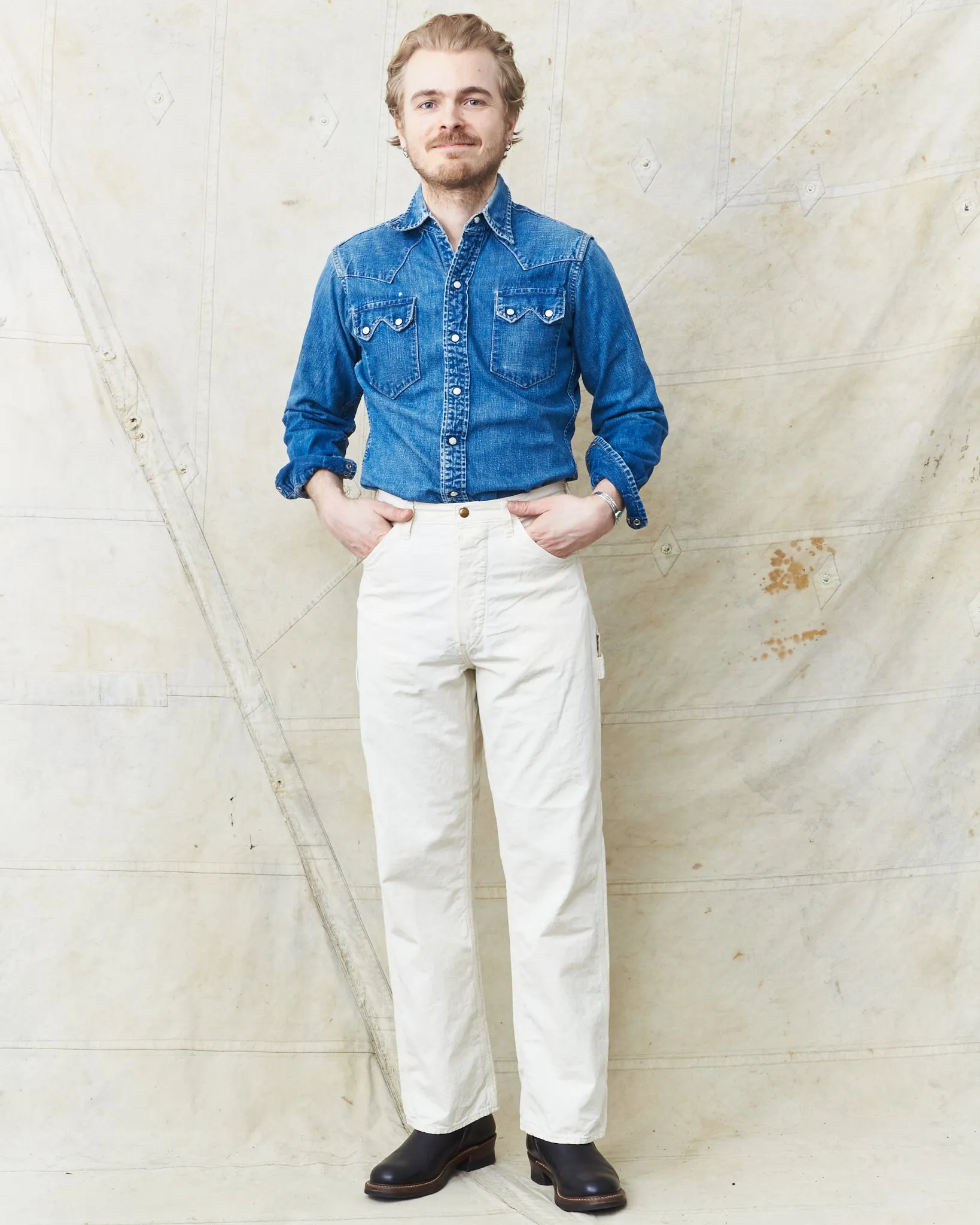 OrSlow Painter Pants Kinari Denim Ecru