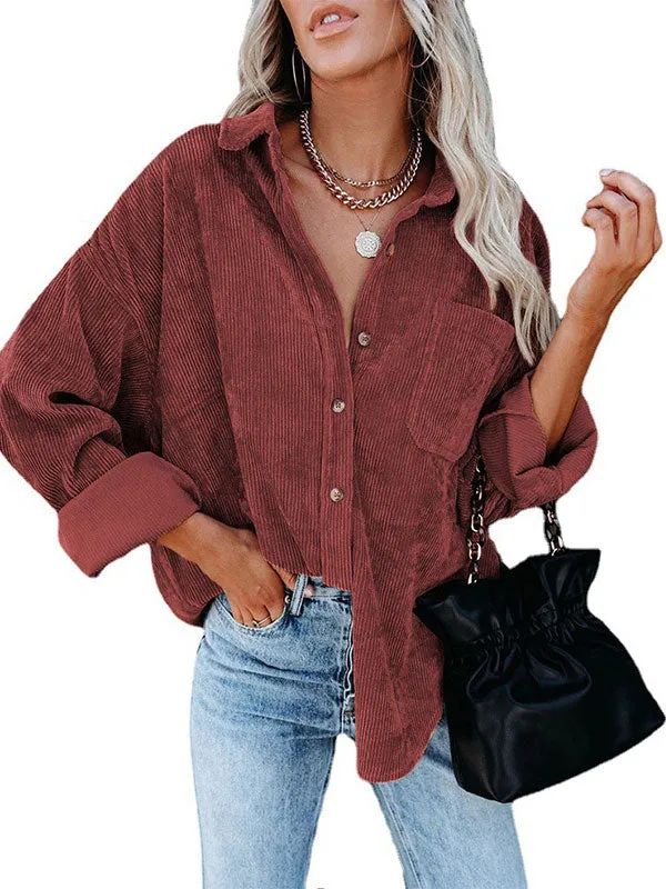 Oversized Corduroy Shirt Jacket