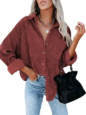 Oversized Corduroy Shirt Jacket