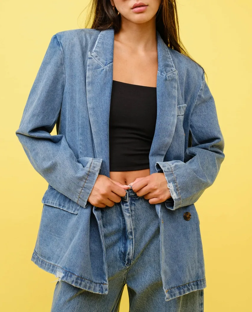 Oversized Denim Blazer