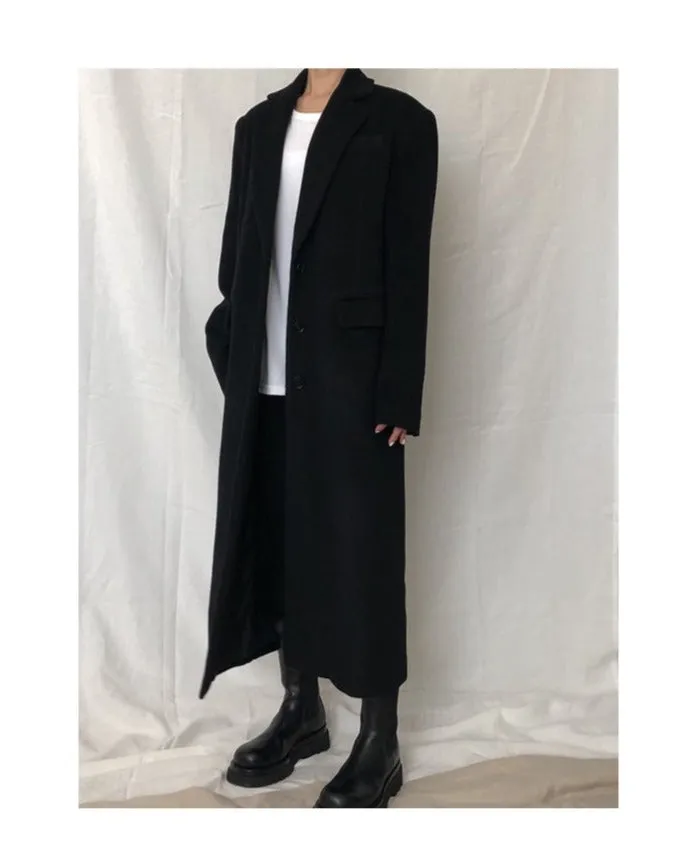 Oversized Single Breasted Wool Cashmere Coat