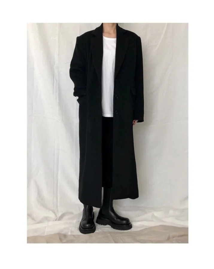Oversized Single Breasted Wool Cashmere Coat