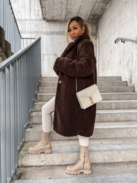 Oversized Textured Button Coat