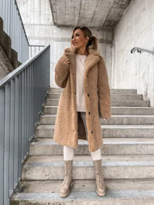 Oversized Textured Button Coat