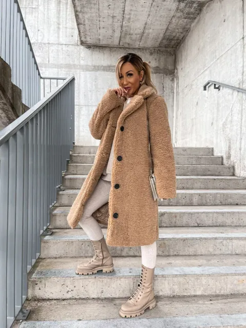 Oversized Textured Button Coat