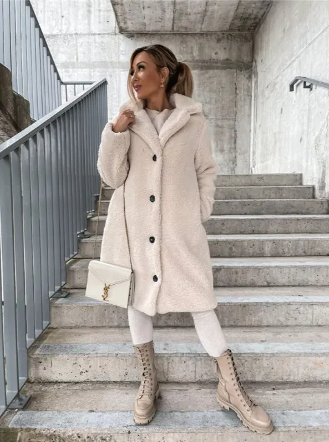 Oversized Textured Button Coat