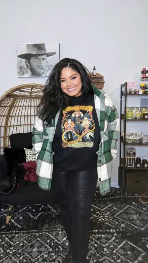 Oversized Yarn Dyed Plaid Jacket - Green