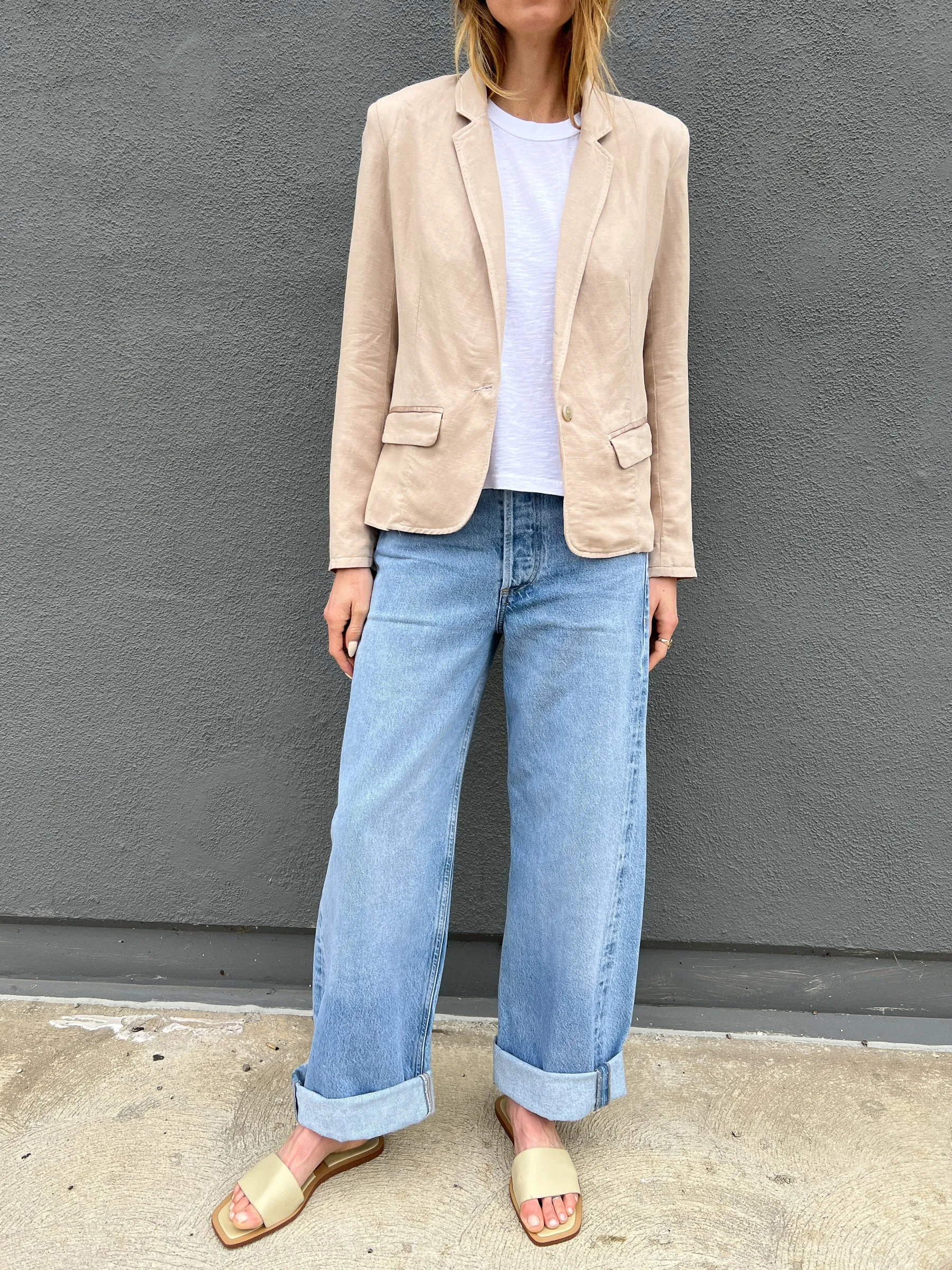 Owen Blazer in Linen - Dune