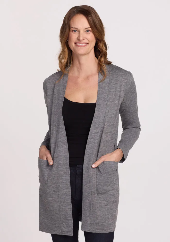 Paisley Cardigan - Graphite Heather