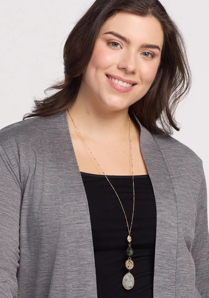 Paisley Cardigan - Graphite Heather