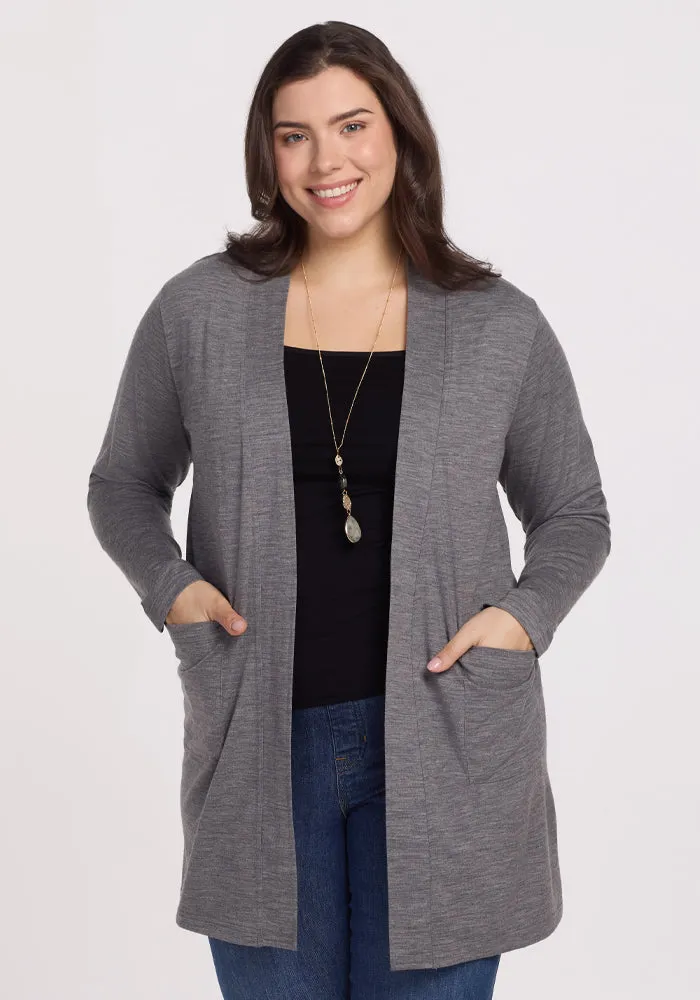 Paisley Cardigan - Graphite Heather