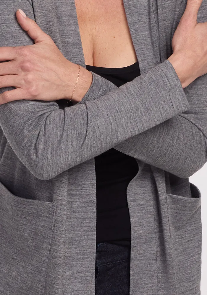 Paisley Cardigan - Graphite Heather