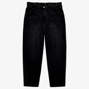 Pantalon en denim noir coupe décontractée longueur 7/8, adulte || Relaxed fit black denim pants 7/8 length, adult