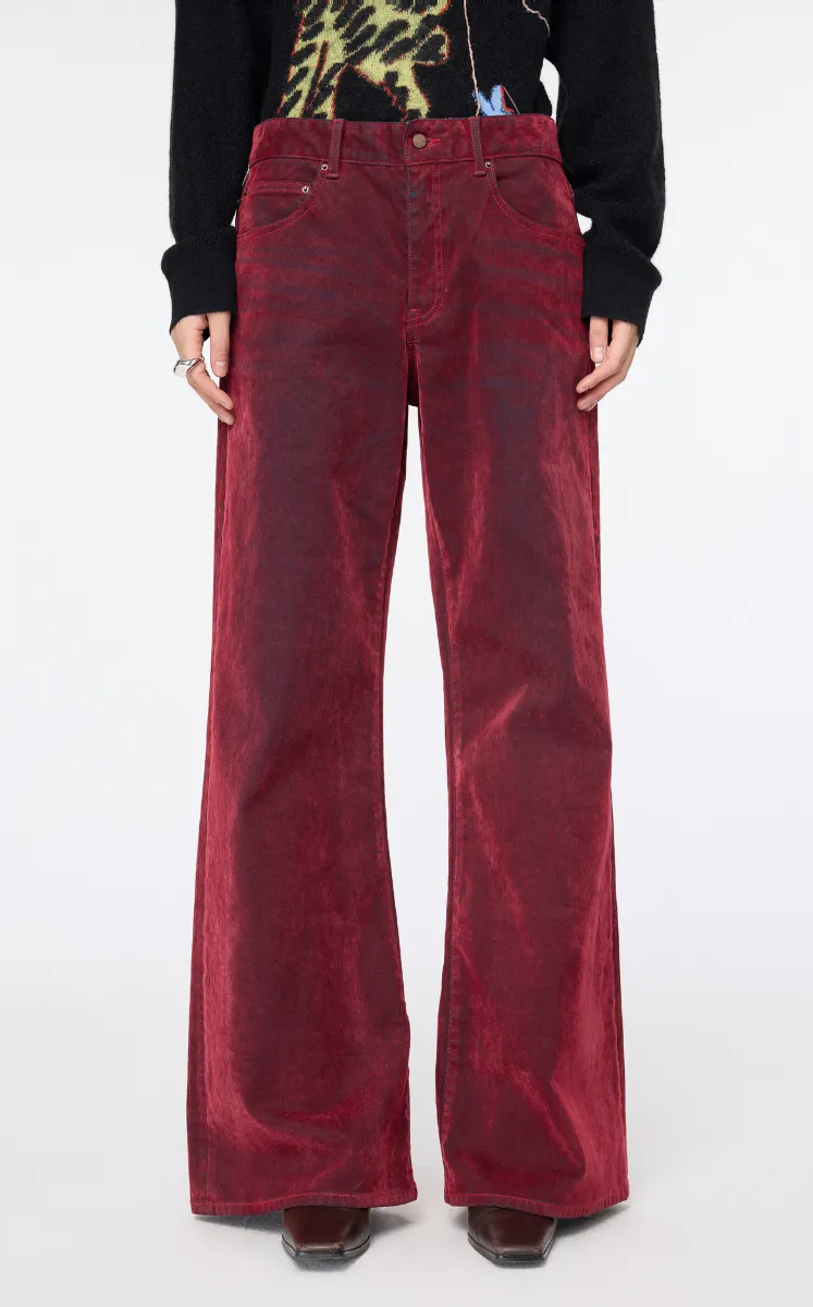 Pants / JNBY Washed Denim Extra-Long Flared Jeans