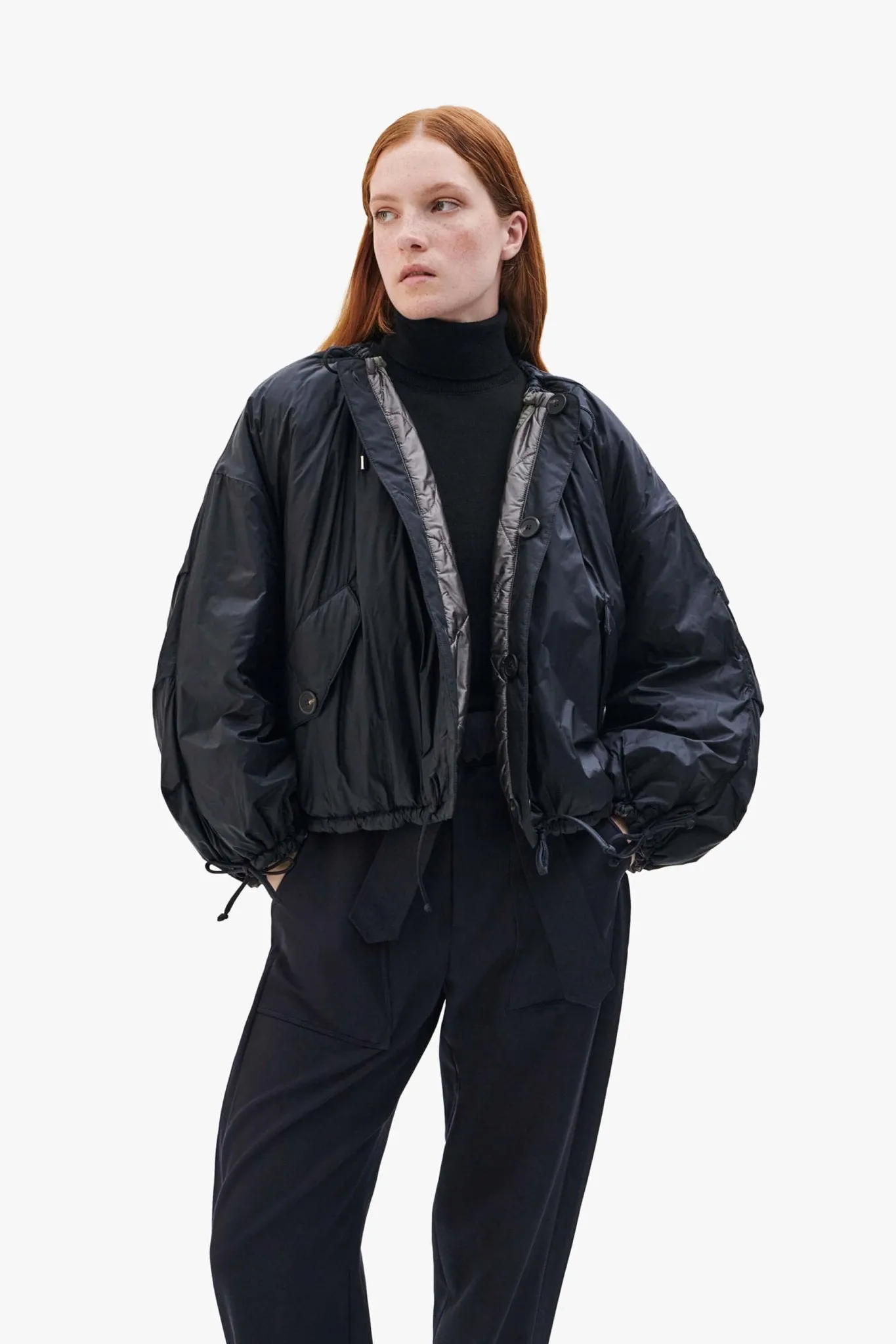 Parachute Quilt Bomber - Black / Anthracite