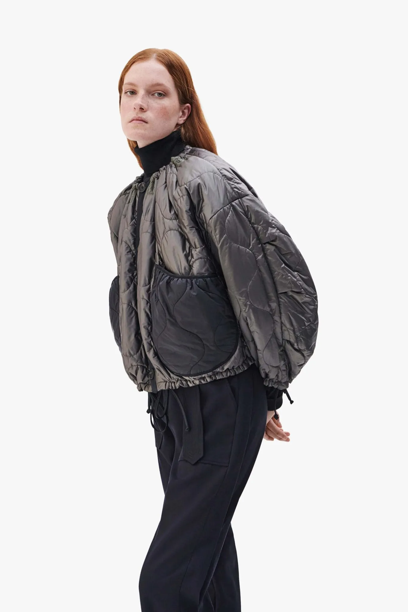 Parachute Quilt Bomber - Black / Anthracite