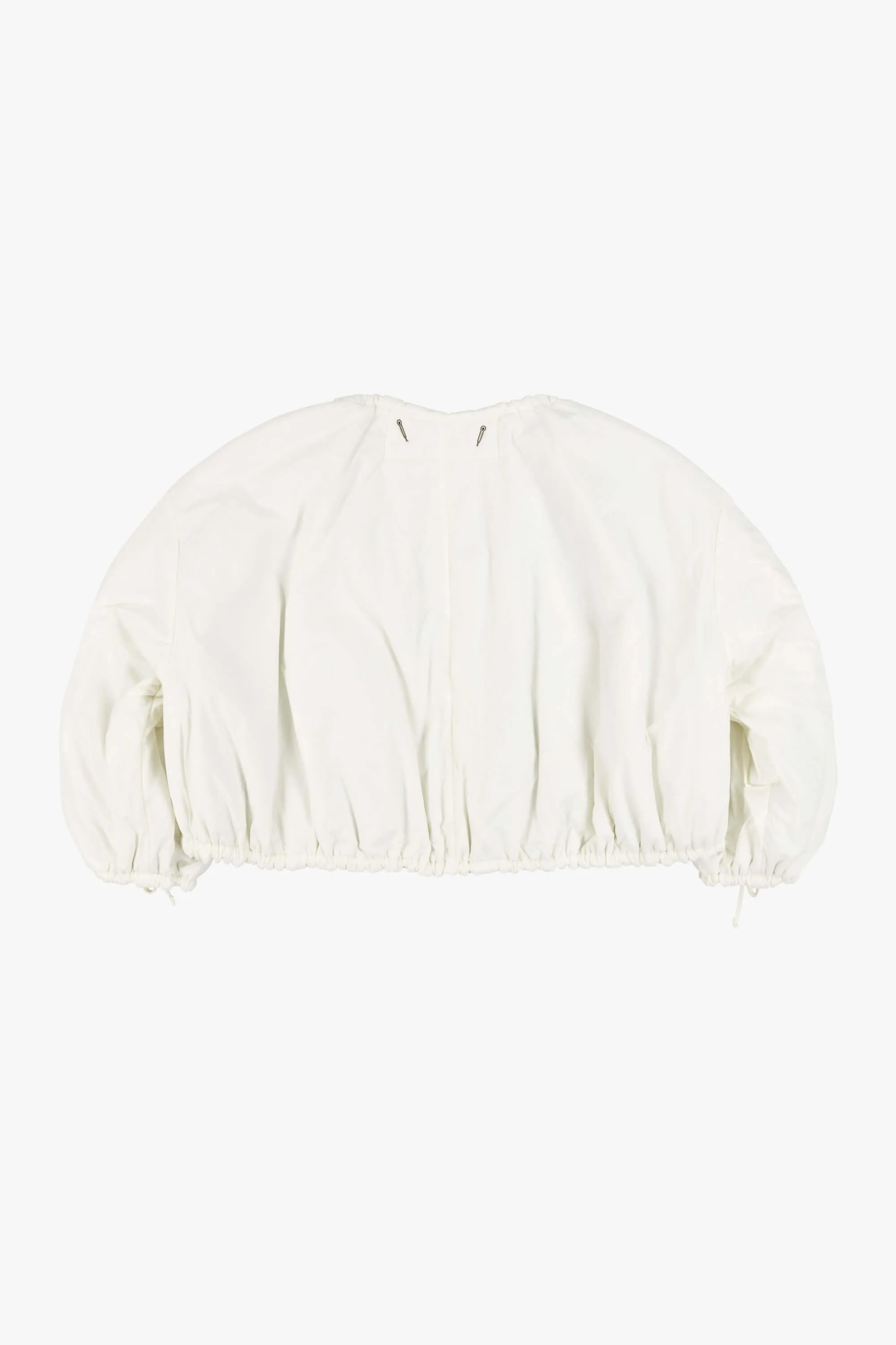 Parachute Quilt Bomber - White / Pale Sage