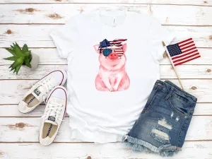 Patriotic Pig 4th of July USA T-Shirt