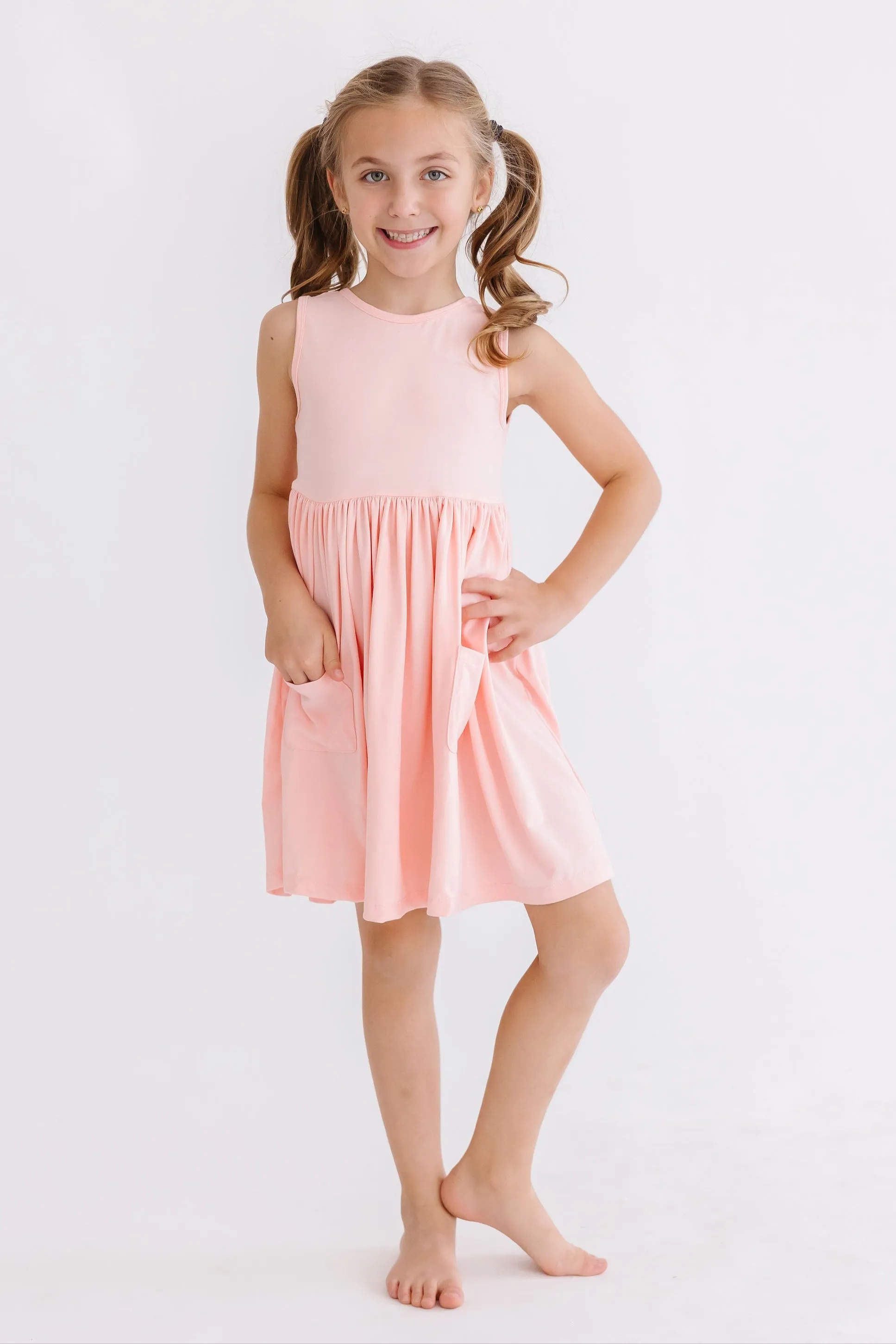 Peach Tank Pocket Twirl Dress