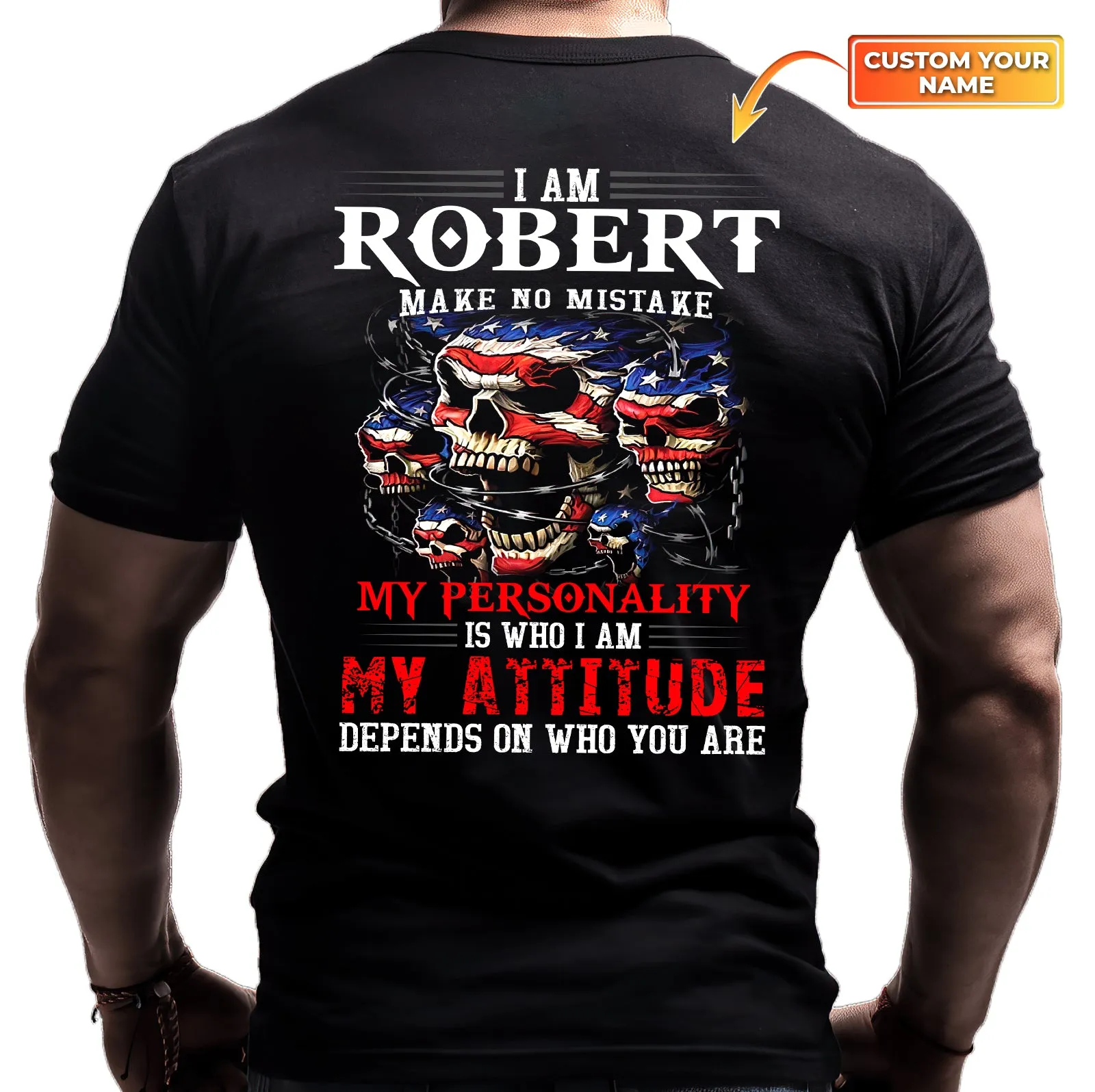 Personalized Name 2D Black Tshirt - N94
