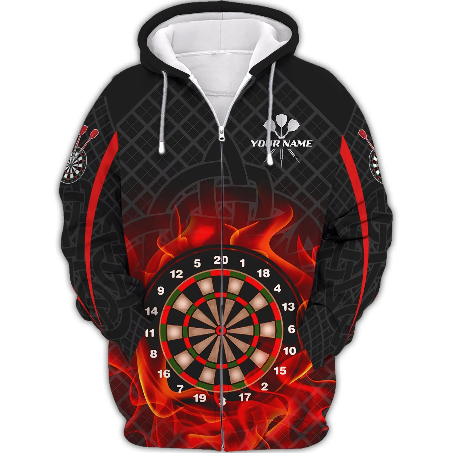 Personalized Name Dart Board On Fire 3D Printed Shirts