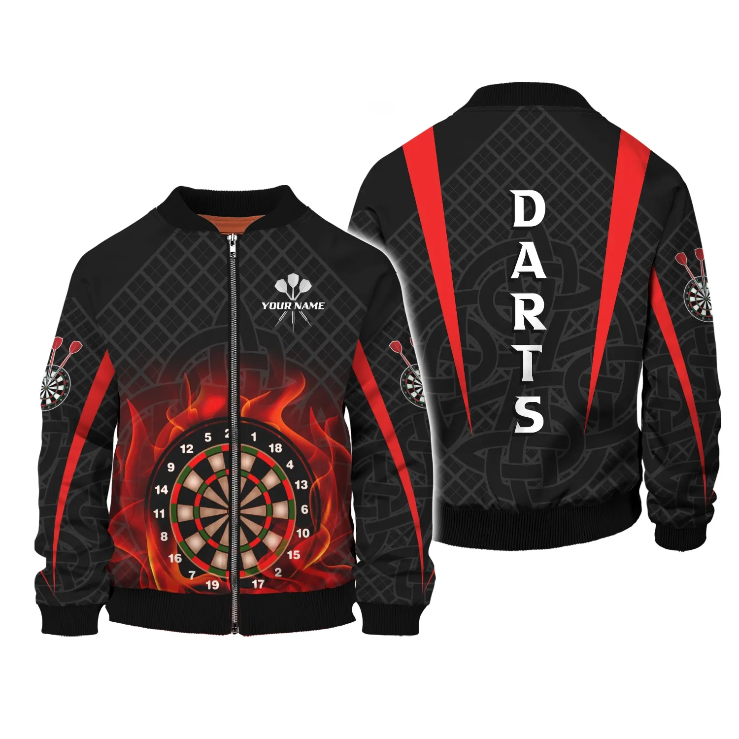 Personalized Name Dart Board On Fire 3D Printed Shirts