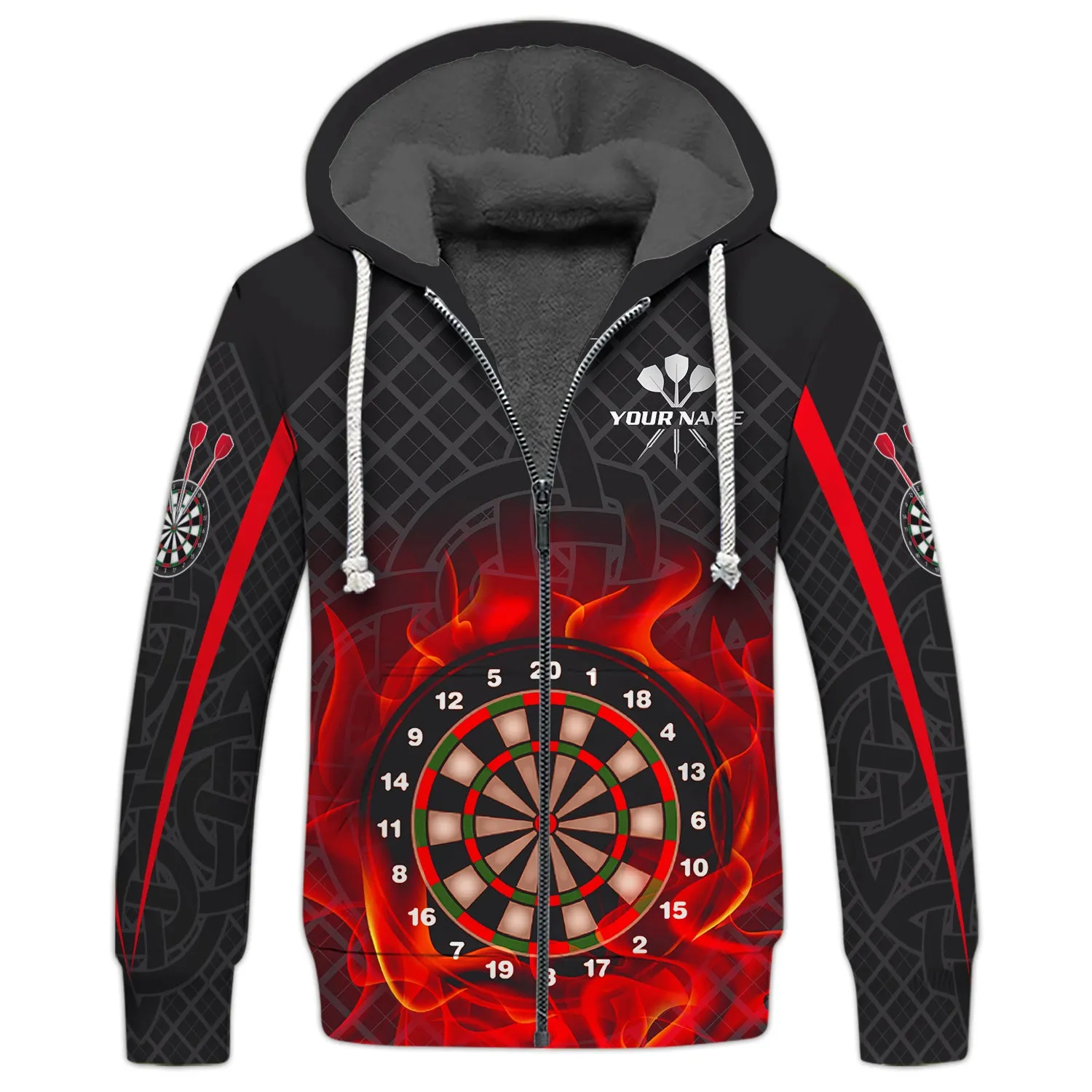 Personalized Name Dart Board On Fire 3D Printed Shirts