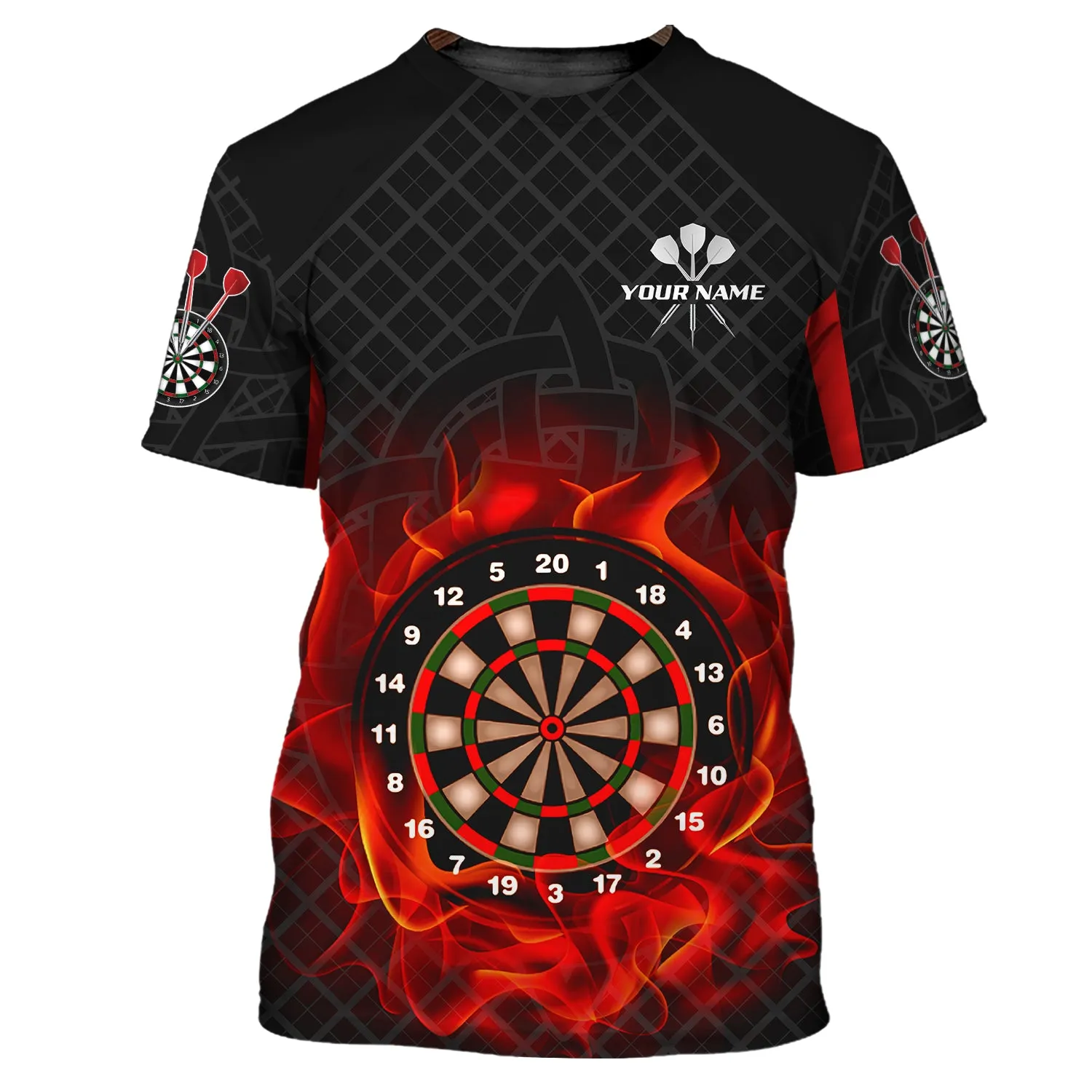 Personalized Name Dart Board On Fire 3D Printed Shirts