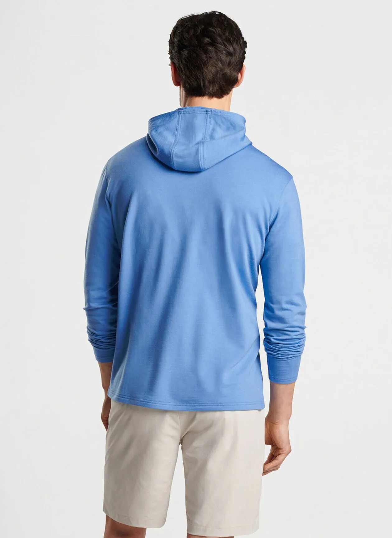 Peter Millar Mens Tailored Fit Excursionist Flex Hoodie - BROOK BLUE