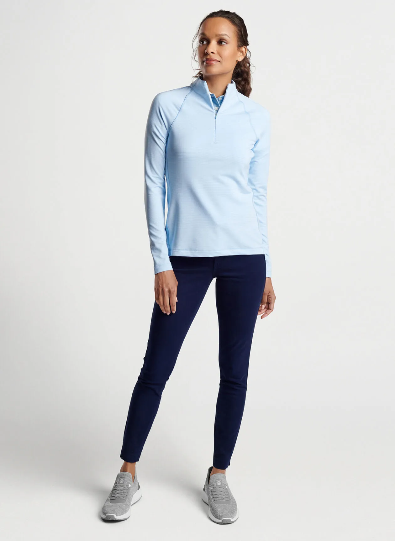 Peter Millar Women's Sugar Stripe Perth Layer - COTTAGE BLUE