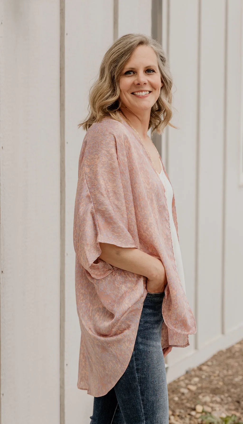 PEYTON CURVY/REG DOLMAN SLEEVE OVERSIZED KIMONO