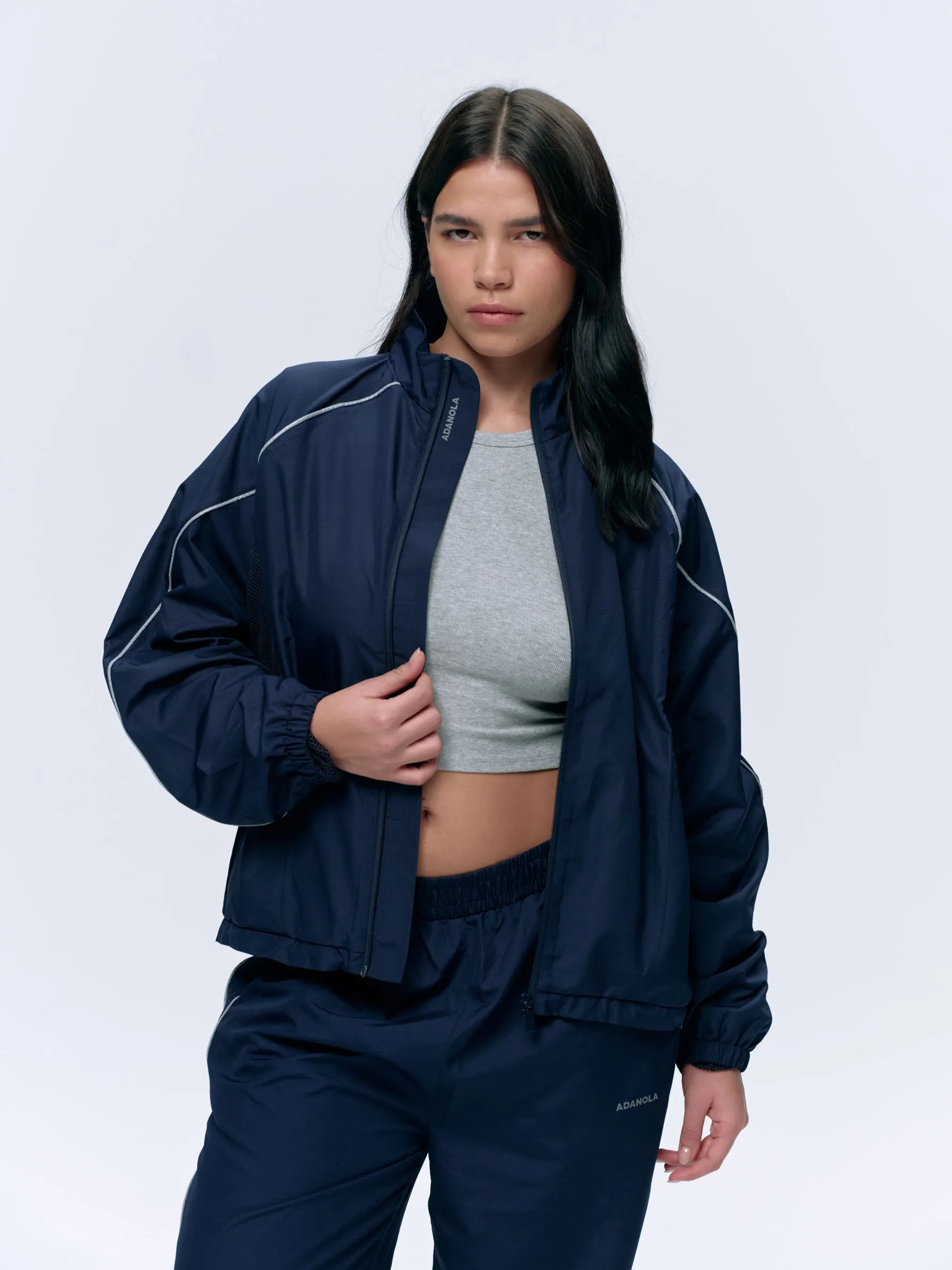 Piping Track Jacket - Navy Blue