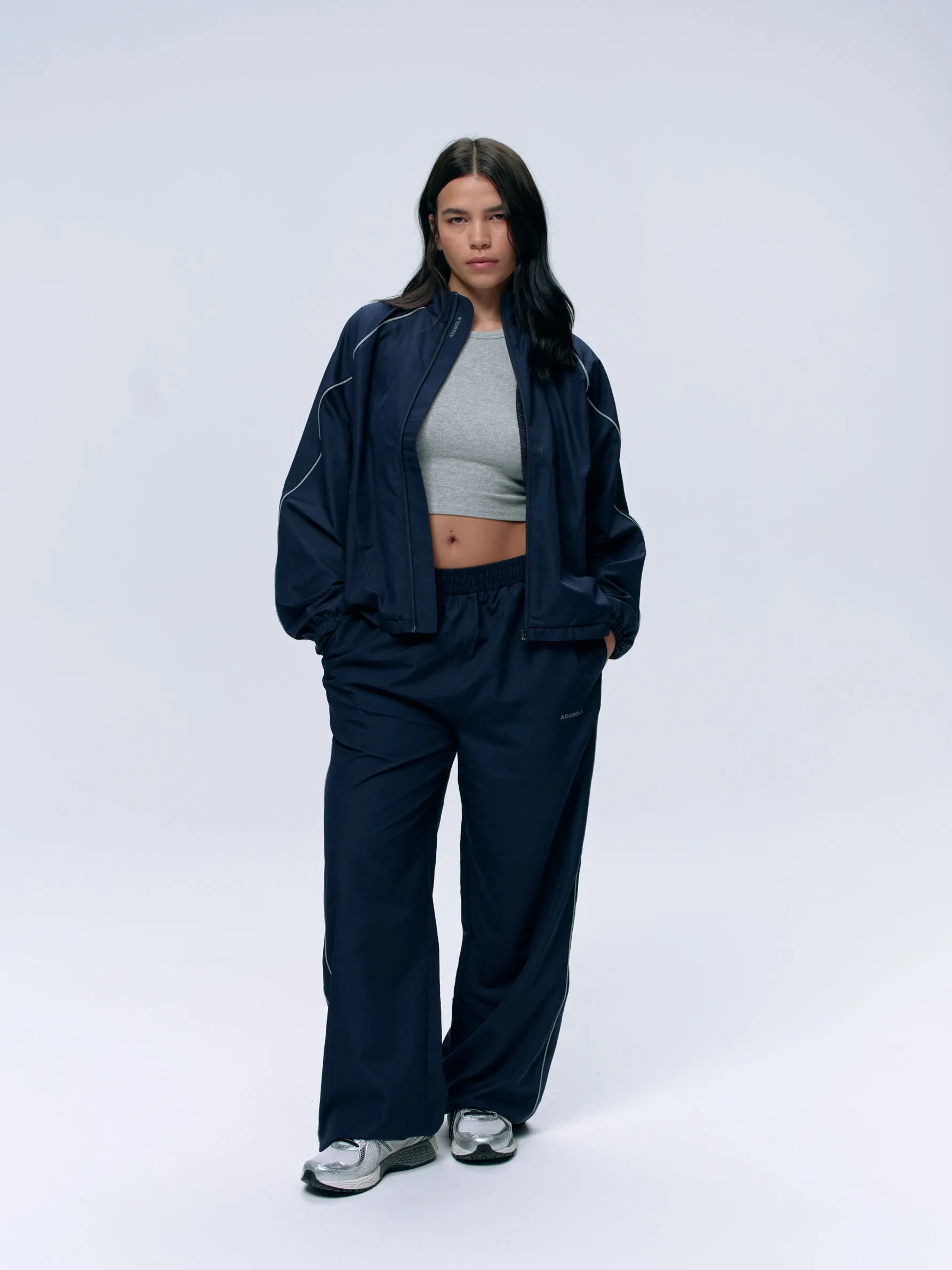 Piping Track Jacket - Navy Blue