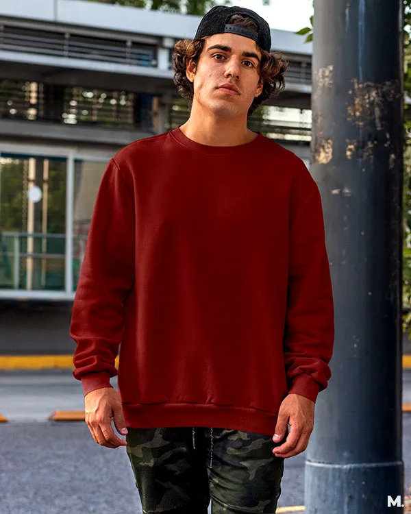 Plain unisex Maroon sweatshirt
