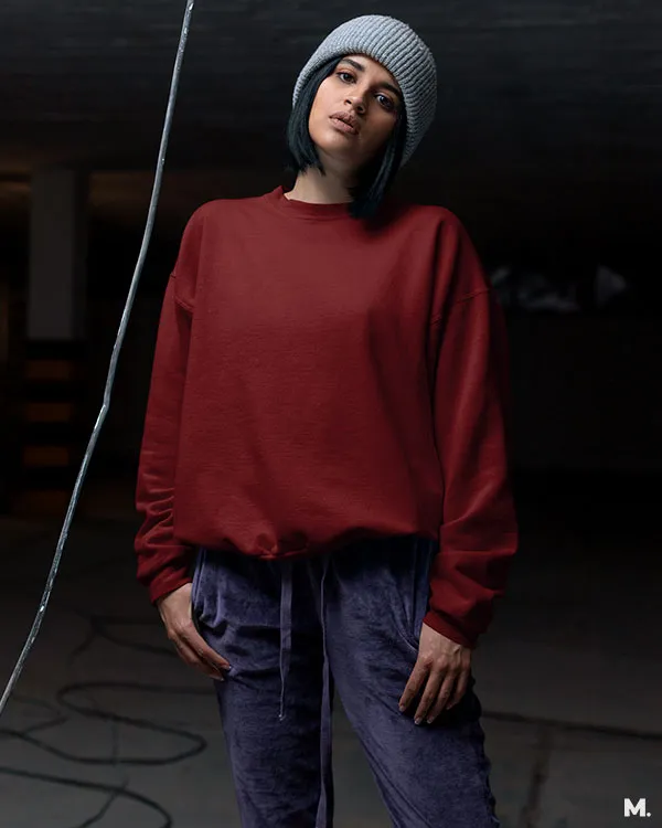 Plain unisex Maroon sweatshirt