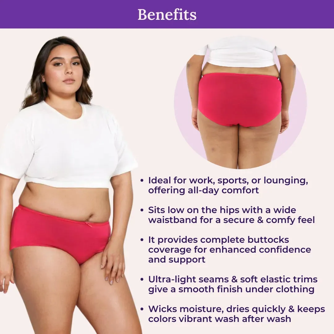 Plus Size BrZee Hipsters | Adaptive Stretch | Ultra-Light Fabric | No Visible Panty Lines | Pack Of 3